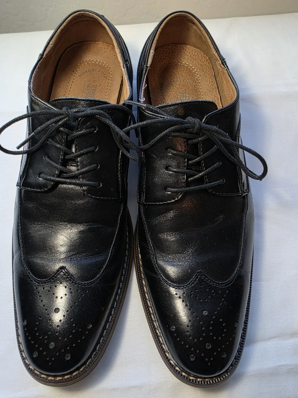 Stacy Adams Fletcher 25303 Black Leather Wingtip Dress Shoes - Mens Size 9M